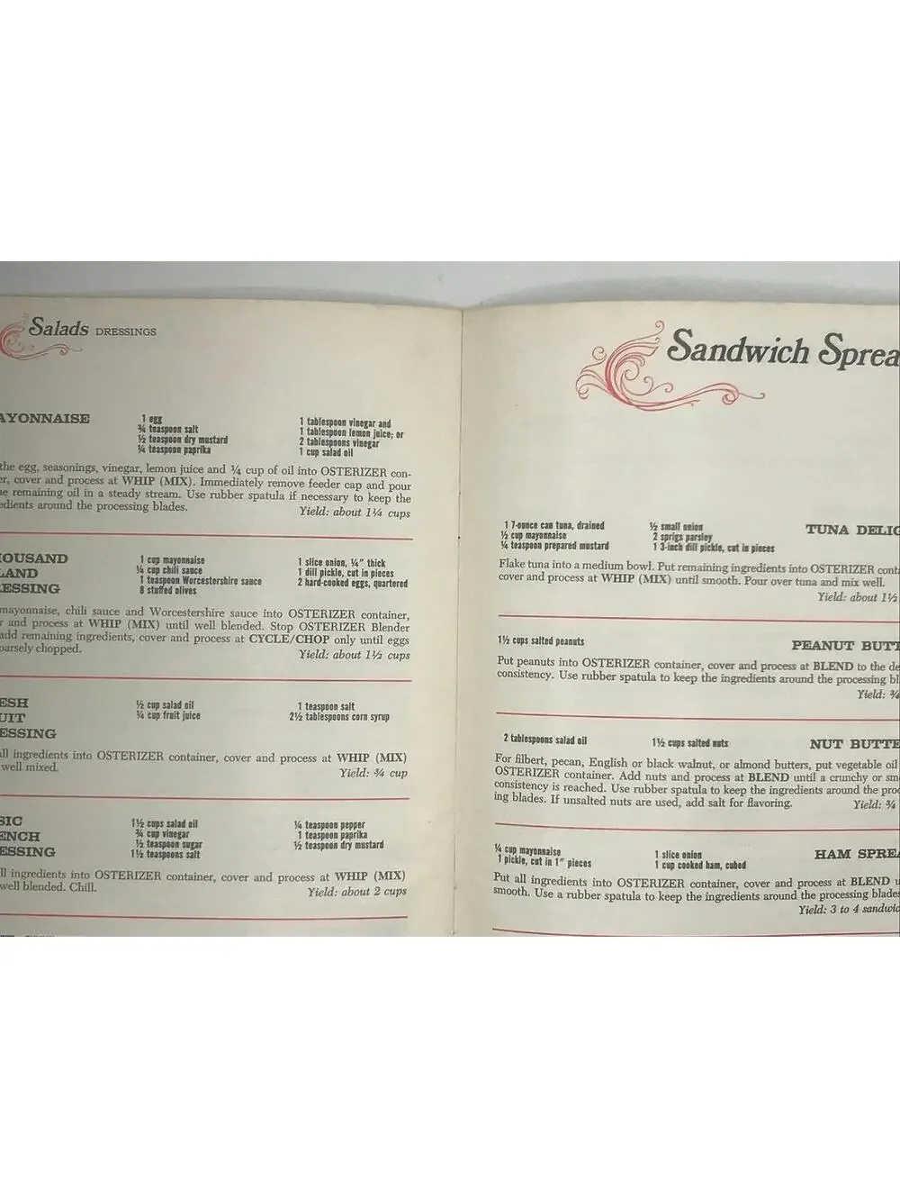 Vintage 1973 Osterizer Blender Cookbook: Spin Cookery Recipes